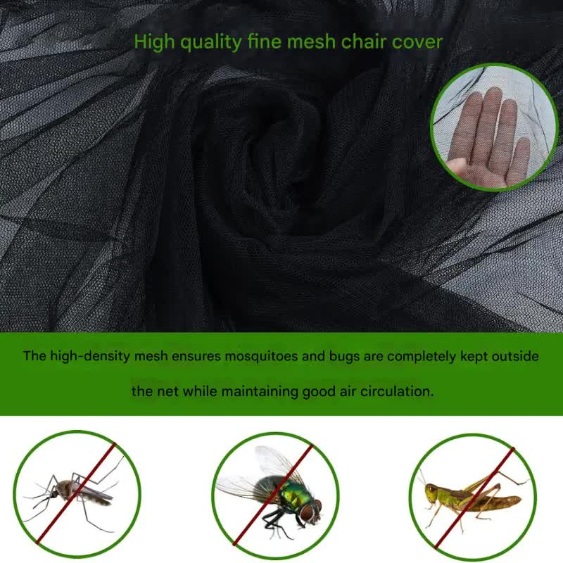 Portable Outdoor Chair Cover with Mosquito Net & Sun Canopy - UV & Water-Resistant Shelter for Camping & Fishing(black 82*89*160CM)