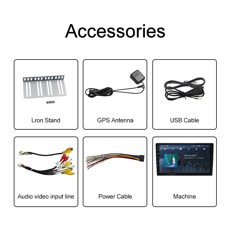 Universal 10-Inch Android Car Stereo GPS Navigator - QLED HD Touchscreen, 2GB RAM 32GB ROM, WiFi, Bluetooth 5.4, CarPlay & Mirror Link(black 10 inches)