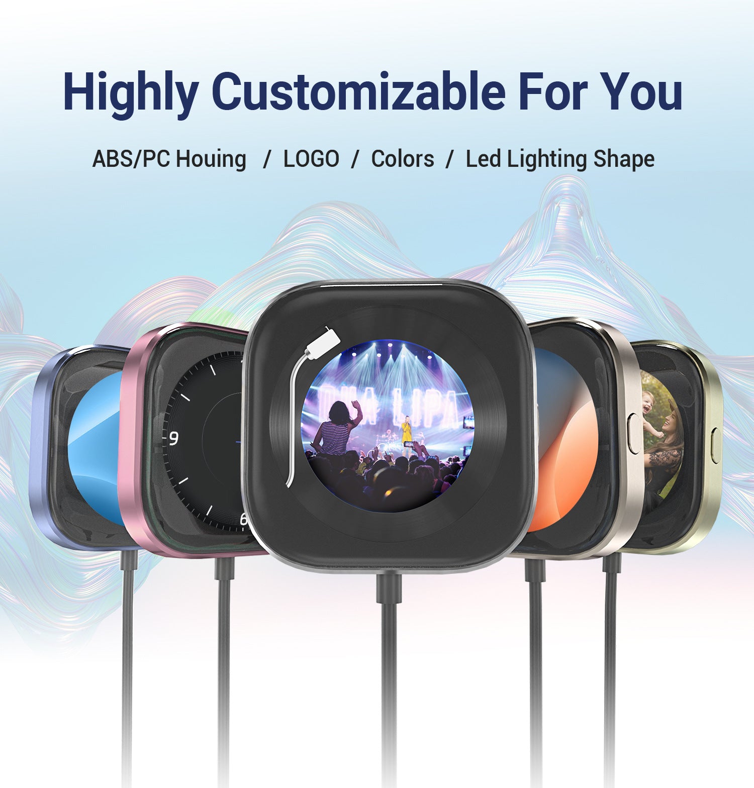 Wireless CarPlay Adapter with 1.6" Multi-Functional Screen, Car Diffuser & 360 Vent Clip(silver)