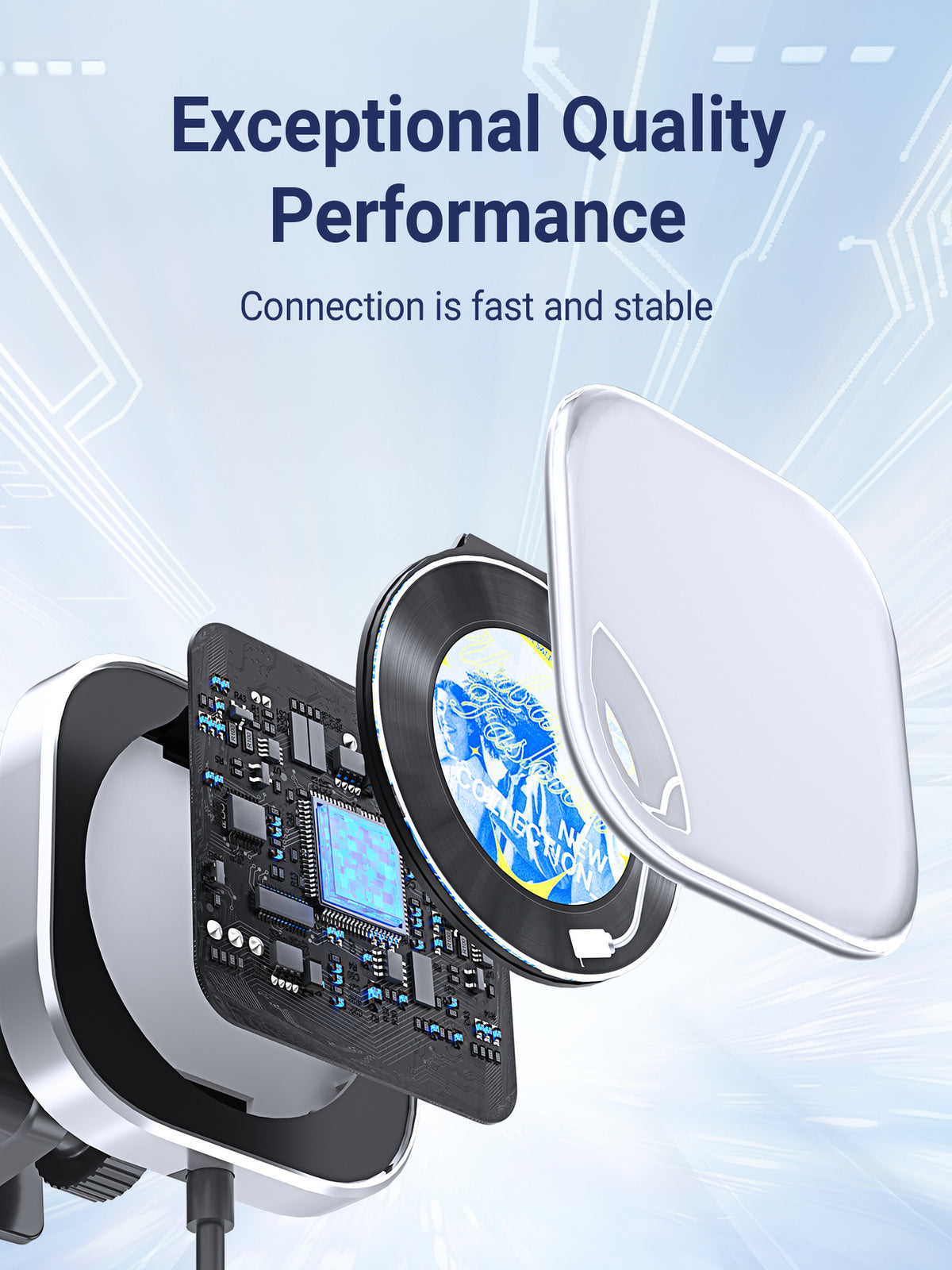 Wireless CarPlay Adapter with 1.6" Multi-Functional Screen, Car Diffuser & 360 Vent Clip(silver)