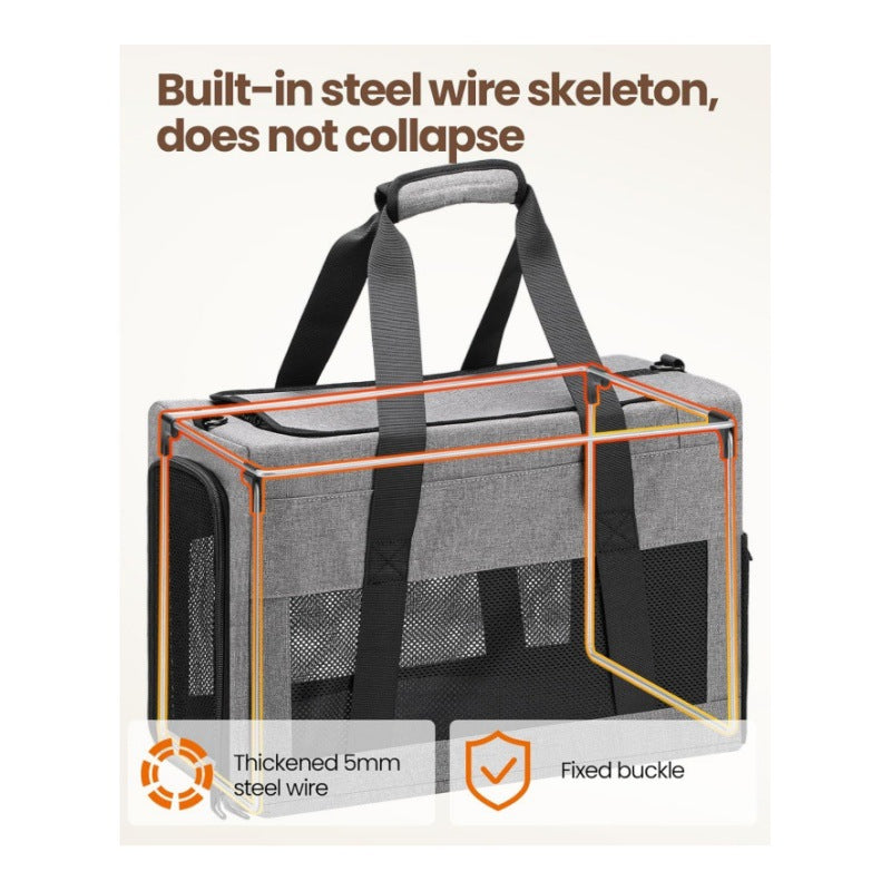 Sturdy & Breathable Pet Carrier for Small Cats & Dogs - Collapsible Travel Bag with Steel Frame, Safety Locks & Sunshade(green)