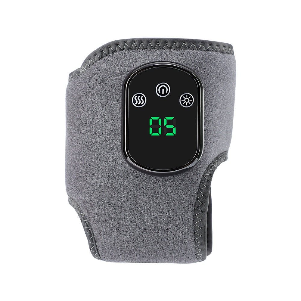 Rechargeable Electric Heating Ankle Brace with Vibration Massage - 5 Heat Levels &amp; 3 Massage Modes(Grey)