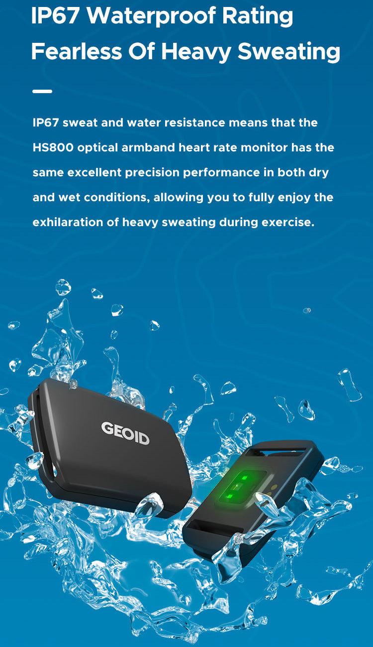 Optical Armband Heart Rate Monitor - Bluetooth & ANT+ Dual Protocol, IP67 Waterproof for Fitness Training(black)