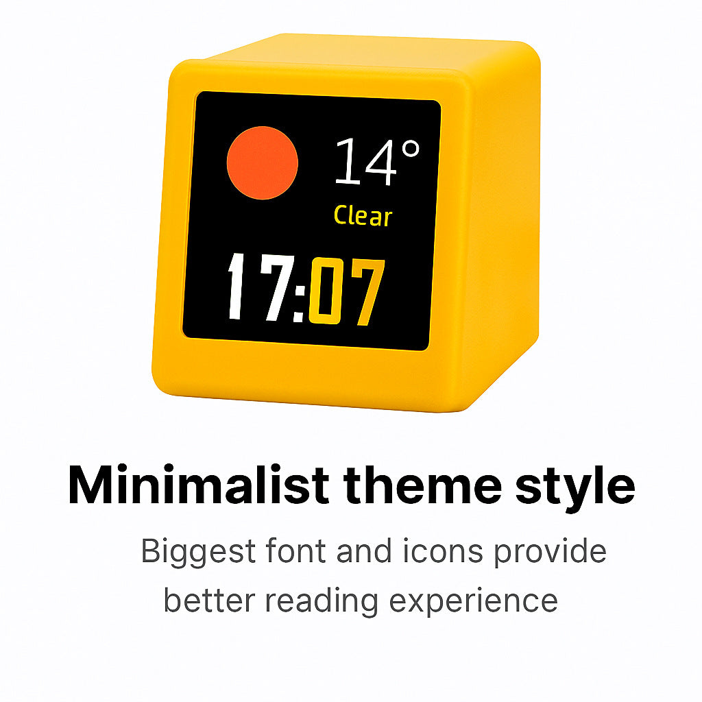 2pc Mini Smart Wi-Fi Weather Station Clock - Desktop Digital Clock with HD IPS Screen, Customizable GIF Display & 3-Day Forecast(White)