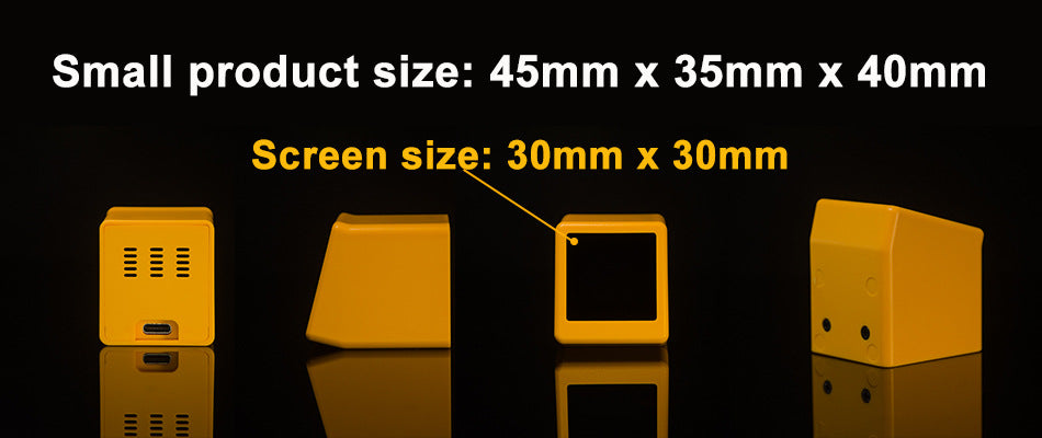 2pc Mini Smart Wi-Fi Weather Station Clock - Desktop Digital Clock with HD IPS Screen, Customizable GIF Display & 3-Day Forecast(Yellow)