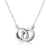 2pc Elegant Interlocking Rings Pendant Necklace with Zirconia Accents - Copper Base, Minimalist Jewelry(platinum)