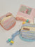3pc Chic Woven Mini Backpack Pouch - Earphone Case & Coin Purse with Keychain Lanyard(white)