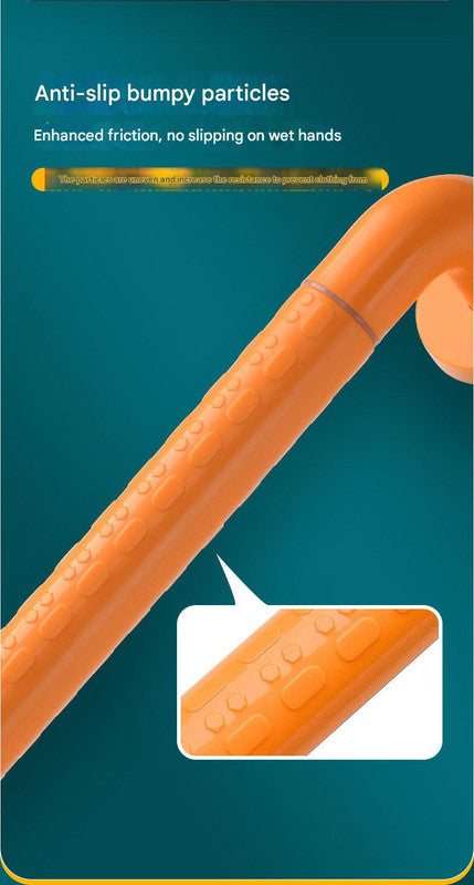 2pc Heavy-Duty Anti-Slip Safety Grab Bar with Luminous Rings - Stainless Steel Core Bathroom Handrail(yellow 30cm)