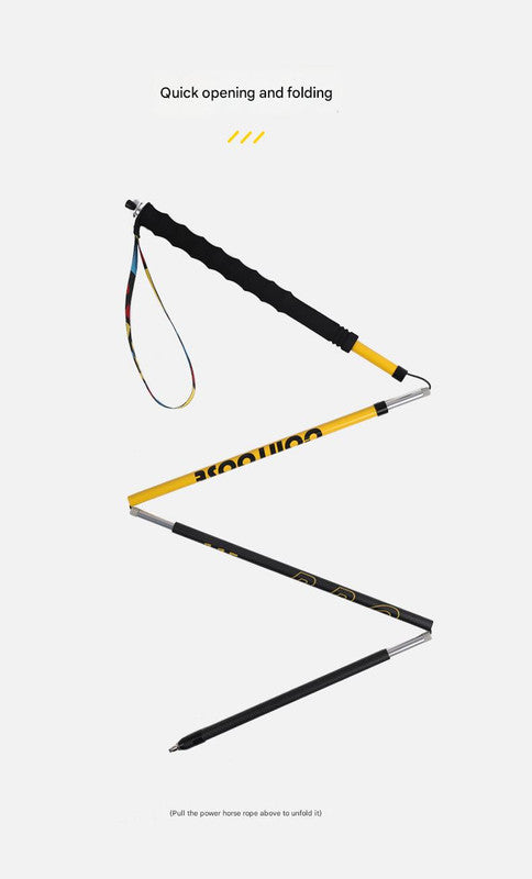 Ultralight Carbon Fiber Foldable Trail Running & Hiking Pole(blue  Recommended height range 165-175cm)