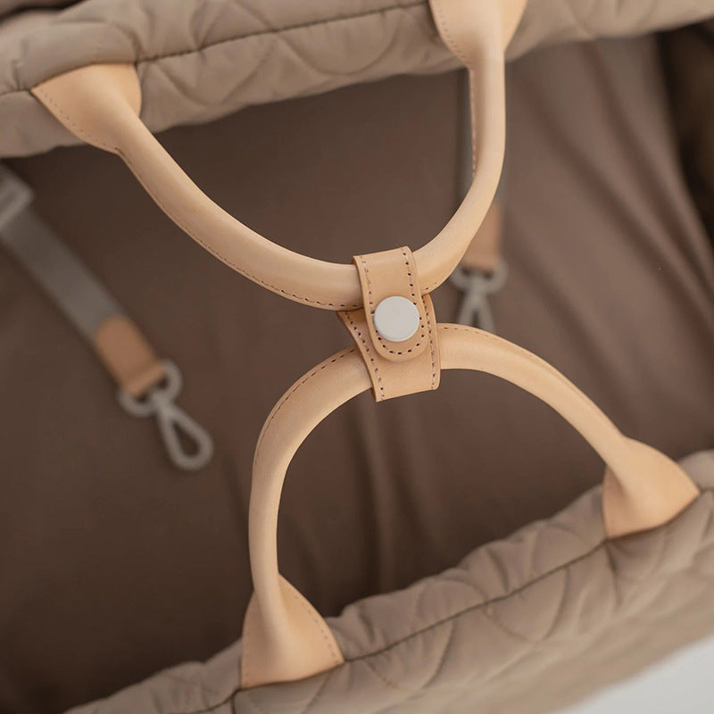 Luxury Quilted 2-in-1 Pet Travel Carrier & Car Booster Seat for Small Dogs(Black)