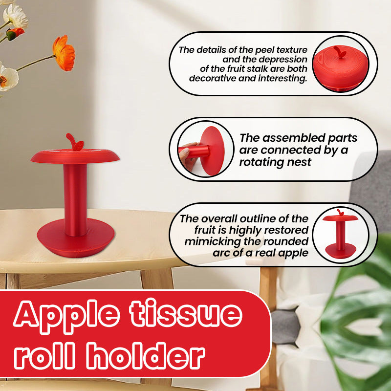 Apple-Shaped Adjustable Tissue Roll Holder - Fun &amp; Practical Desktop Paper Towel Stand(red)