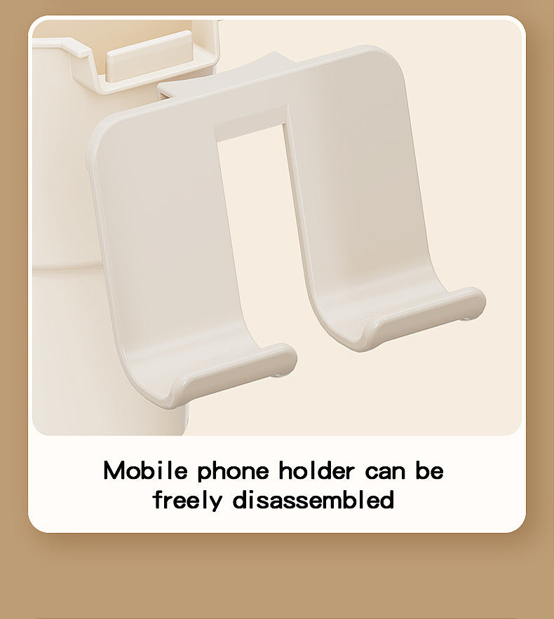 Multi-Purpose Anti-Spill Cup Holder with Suction Base & Detachable Phone Stand(white)