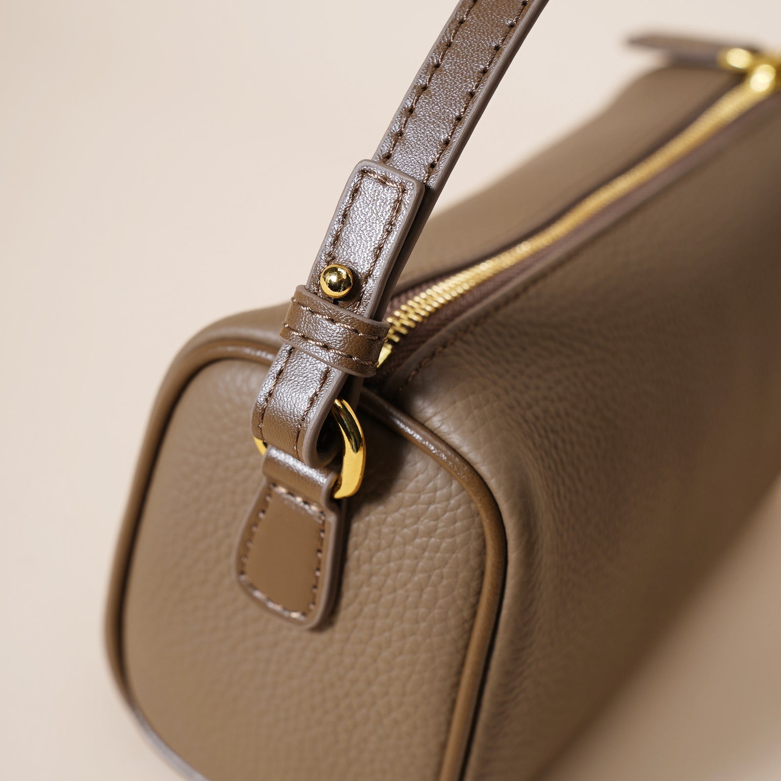 Genuine Leather Boston Bag - Mini Barrel Crossbody & Top Handle Purse(black)