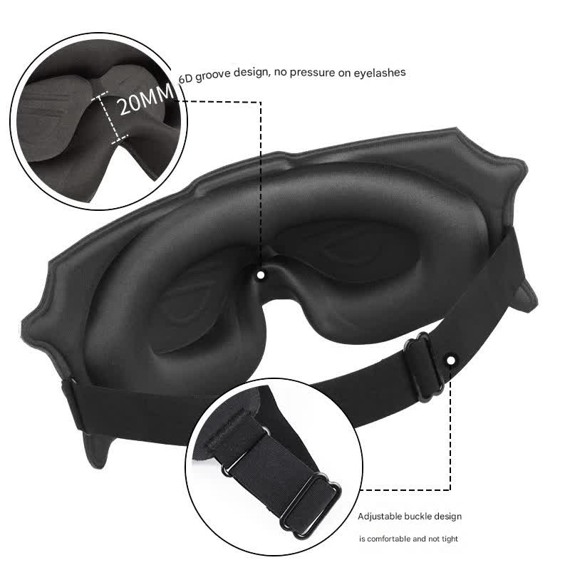 3pc 6D Contoured Zero-Pressure Sleep Mask - 360 Light Blocking Eye Mask with Adjustable Strap(Dura)