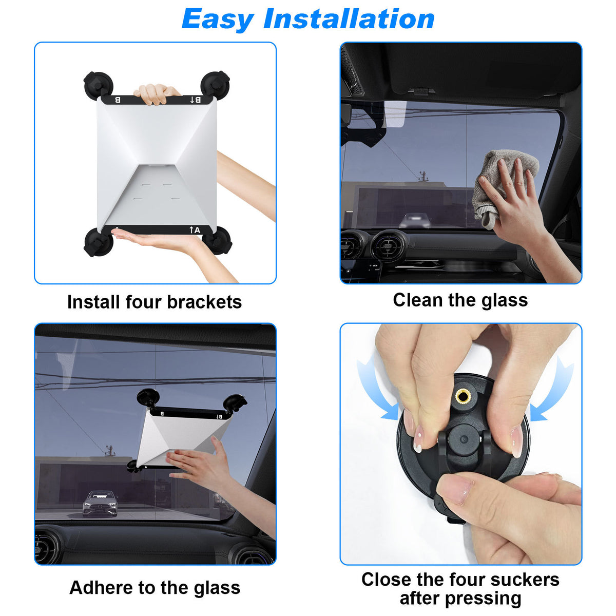 White and Black Heavy-Duty Suction Cup Mount for Starlink Mini - All-Weather Car, RV & Boat Bracket