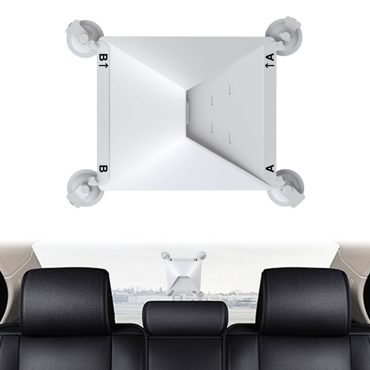 White Heavy-Duty Suction Cup Mount for Starlink Mini - All-Weather Car, RV &amp; Boat Bracket