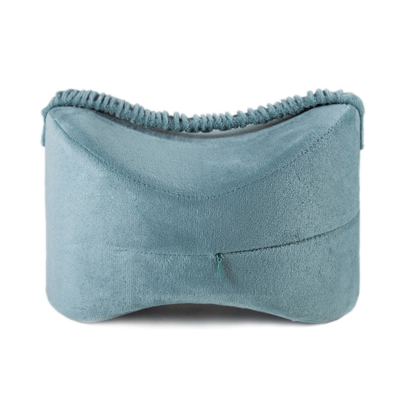 Blue Ergonomic Memory Foam Knee Pillow for Side Sleepers - Leg Positioner for Sciatica, Back, Hip &amp; Joint Pain Relief