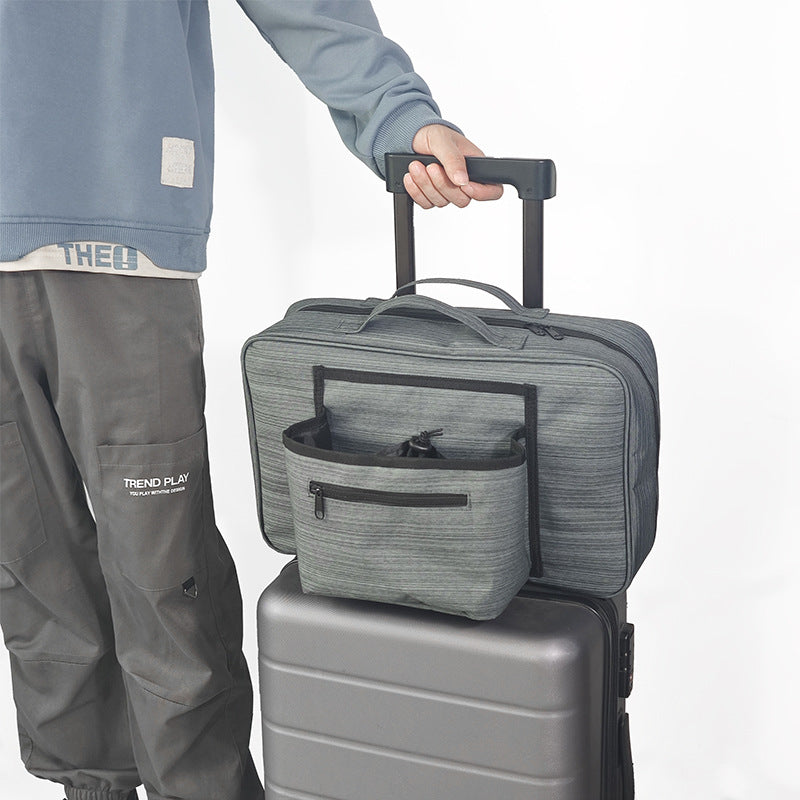 Heather Grey Versatile Travel Organizer Bag with Luggage Sleeve - Portable Carry-On for Laptop, Shoes &amp; Accessories