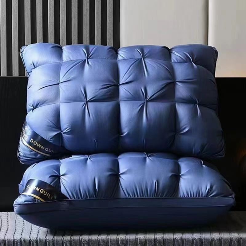 Blue Luxury Adjustable Bed Pillow Set (2-Pack) - Hotel Quality Down Alternative for Ultimate Neck Support &amp; Comfort
