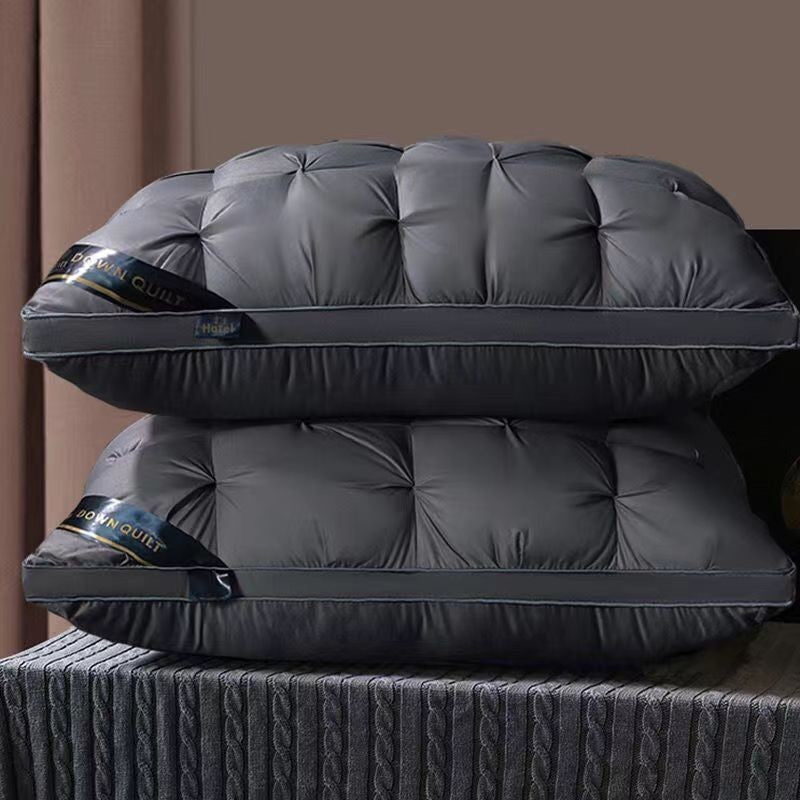 Dark Grey Luxury Adjustable Bed Pillow Set (2-Pack) - Hotel Quality Down Alternative for Ultimate Neck Support &amp; Comfort