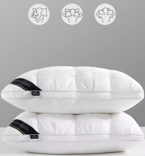 Dark Grey Luxury Adjustable Bed Pillow Set (2-Pack) - Hotel Quality Down Alternative for Ultimate Neck Support & Comfort