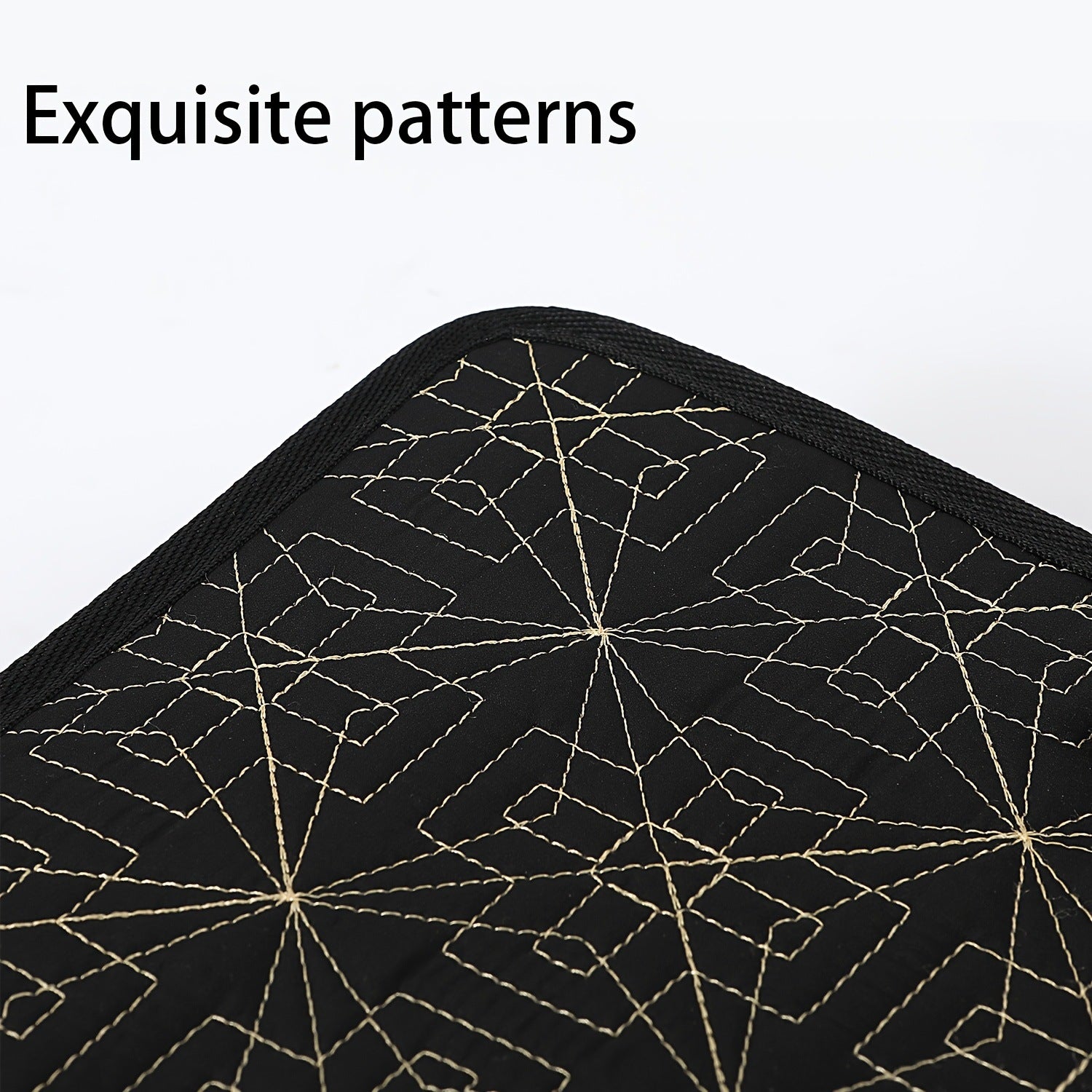 Beige Elegant Quilted Bible Cover - Protective Book Case with Carry Handle