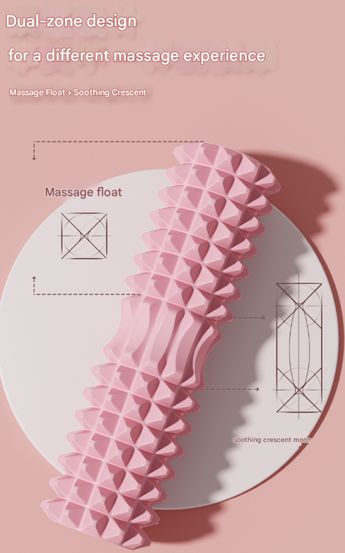 Pink High-Density 3D Trigger Point Foam Roller - Solid Core Massager for Deep Tissue Muscle Recovery & Yoga