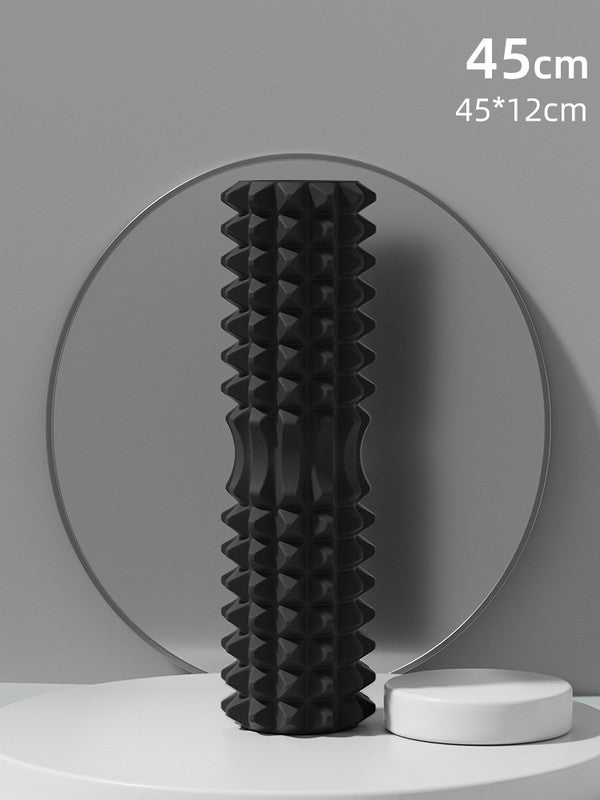 Black High-Density 3D Trigger Point Foam Roller - Solid Core Massager for Deep Tissue Muscle Recovery &amp; Yoga