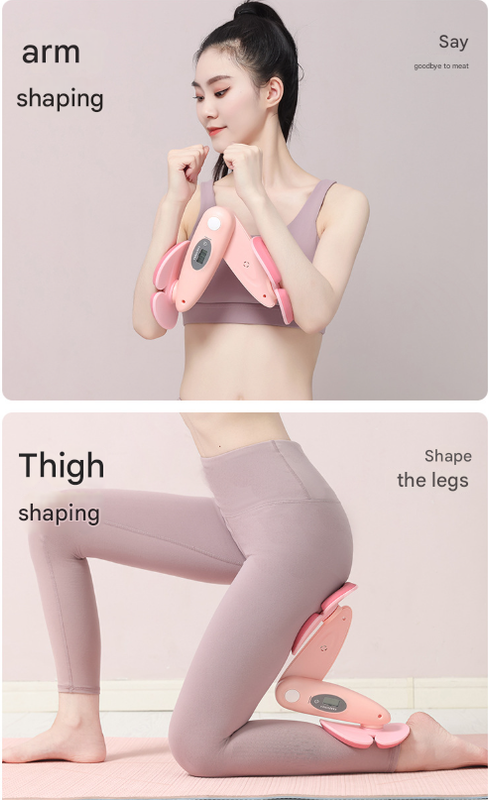 Pink Smart Kegel & Thigh Master with Digital Counter - Adjustable Pelvic Floor Trainer for Women's Home Workout