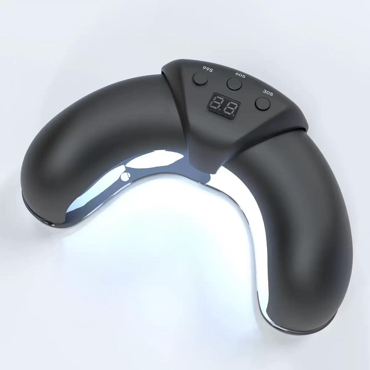 Black Portable UV LED Nail Lamp - Open Arch Dryer for Gel Polish with Smart Sensor &amp; 3 Timers