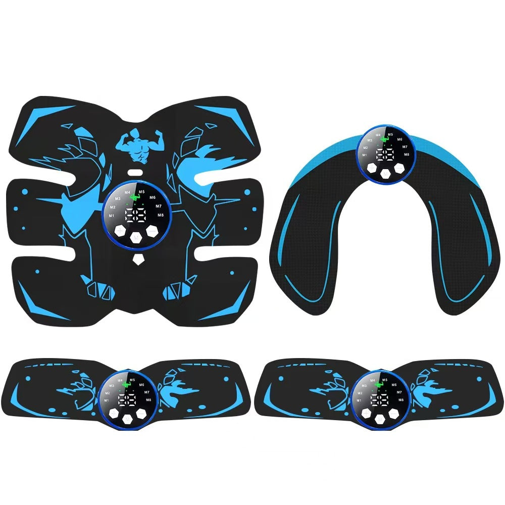Black and Blue Ultimate EMS Muscle Stimulator Kit - USB Rechargeable Abdominal &amp; Full Body Toner for Abs, Arms, and Glutes
