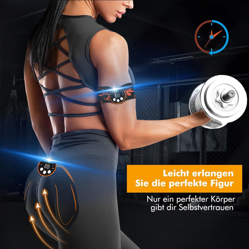 Black and Blue Ultimate EMS Muscle Stimulator Kit - USB Rechargeable Abdominal & Full Body Toner for Abs, Arms, and Glutes
