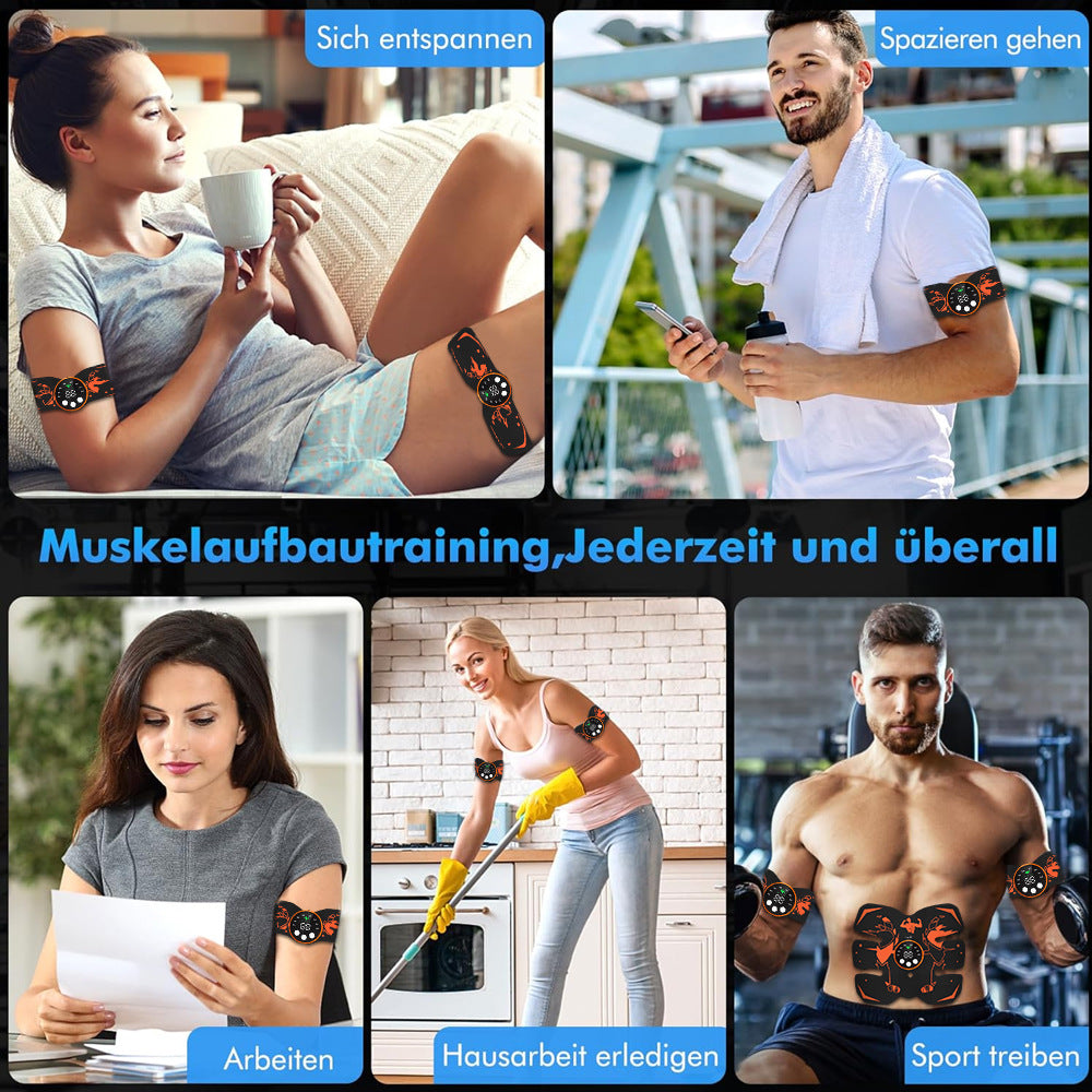 Black and Blue Ultimate EMS Muscle Stimulator Kit - USB Rechargeable Abdominal & Full Body Toner for Abs, Arms, and Glutes