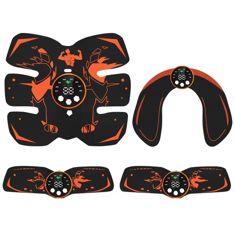 Black and Orange Ultimate EMS Muscle Stimulator Kit - USB Rechargeable Abdominal &amp; Full Body Toner for Abs, Arms, and Glutes