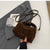Coffee Chic Ruched Handle Crossbody Bag - Womens Faux Suede Top Handle Handbag with Detachable Strap