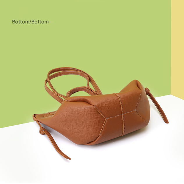 White Chic Minimalist PU Leather Tote Bag - Women's Versatile Shoulder Handbag with Contrast Stitching