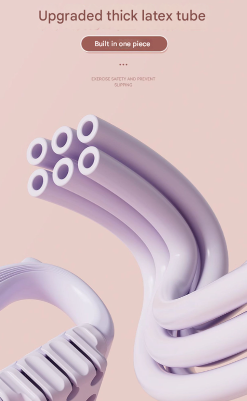 Pink Adjustable Resistance Chest Expander with 6 Levels - Cute Cat Ear Puller for Full Body Workout