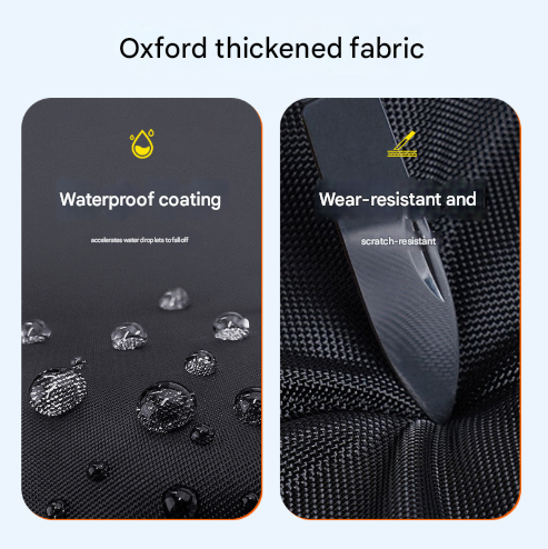 Size M Black And Orange All-Weather 210D Bicycle Cover - Waterproof & UV-Proof Outdoor Bike Protector with Lock Hole & Storage Bag