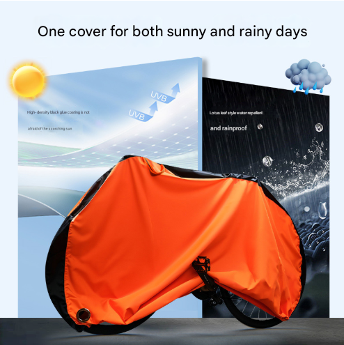 Size M Black All-Weather 210D Bicycle Cover - Waterproof & UV-Proof Outdoor Bike Protector with Lock Hole & Storage Bag