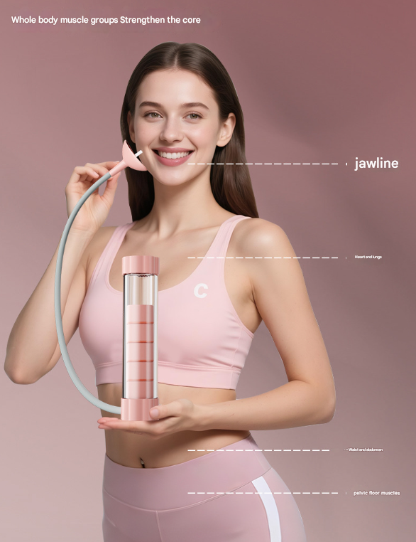 Pink Adjustable Breathing Exerciser & Respiratory Muscle Trainer - Lung Capacity, Core & Pelvic Floor Fitness Tool