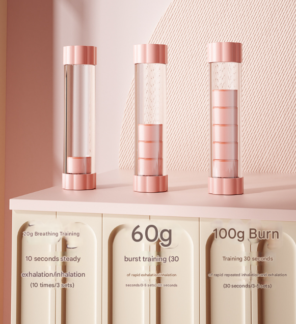 Pink Adjustable Breathing Exerciser & Respiratory Muscle Trainer - Lung Capacity, Core & Pelvic Floor Fitness Tool