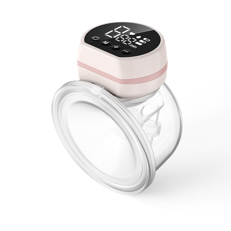 Pink Hands-Free Wearable Electric Breast Pump - Portable, Quiet & Rechargeable with LED Display