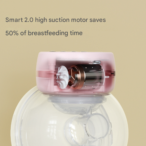Blue Hands-Free Wearable Electric Breast Pump - Portable, Quiet & Rechargeable with LED Display