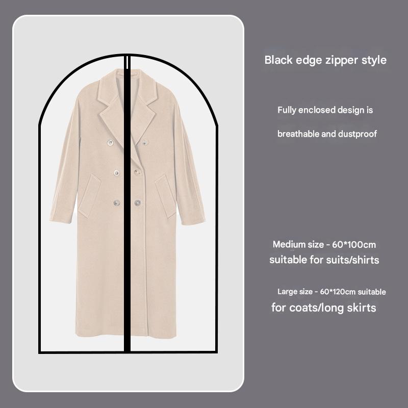 Black Edge 10-Pack Hanging Garment Bags for Closet Storage - Translucent Dust-Proof Suit Covers, Washable &amp; Reusable Coat Protectors (2 Sizes)
