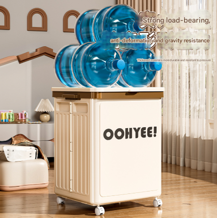 Beige Large Foldable Storage Box with Lid and Wheels - Heavy Duty Collapsible Toy Organizer Bin