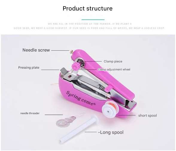 2 Pcs White Portable Mini Handheld Sewing Machine - Manual Stitching Tool for Quick Fabric Repairs