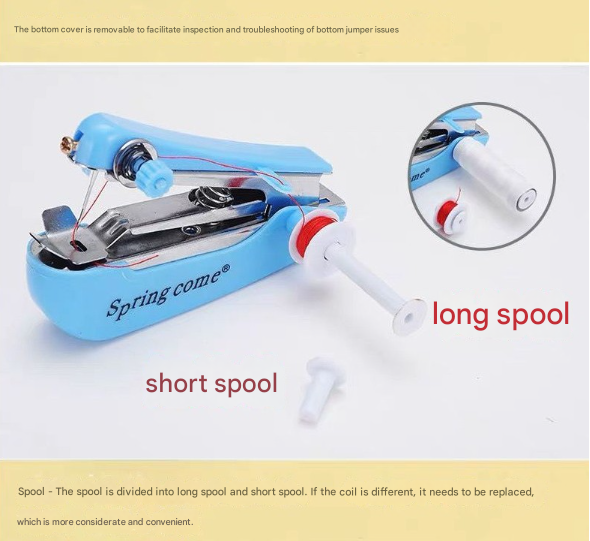 2 Pcs White Portable Mini Handheld Sewing Machine - Manual Stitching Tool for Quick Fabric Repairs