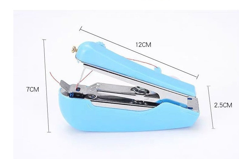 2 Pcs Blue Portable Mini Handheld Sewing Machine - Manual Stitching Tool for Quick Fabric Repairs