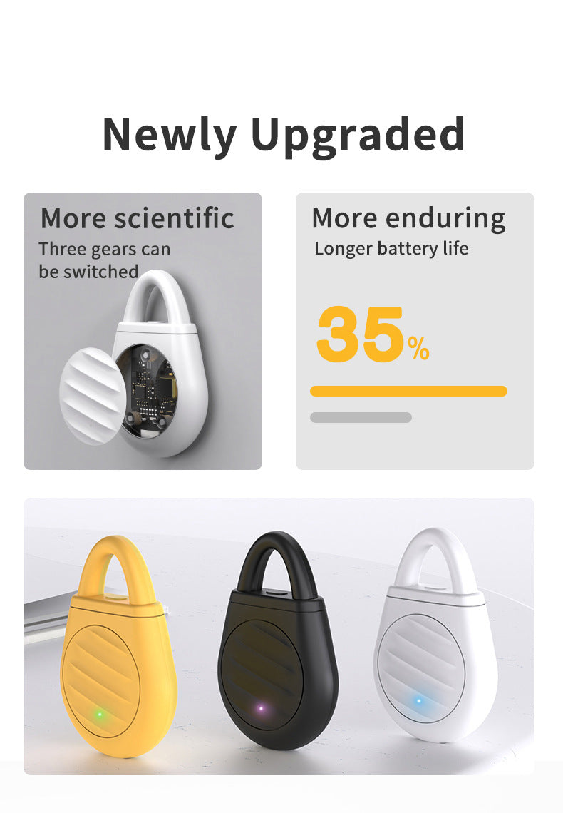 2 Pcs Black Portable Ultrasonic Pest Repeller - Rechargeable Mosquito & Bird Repellent Device | 3-Mode for Indoor, Outdoor & Camping