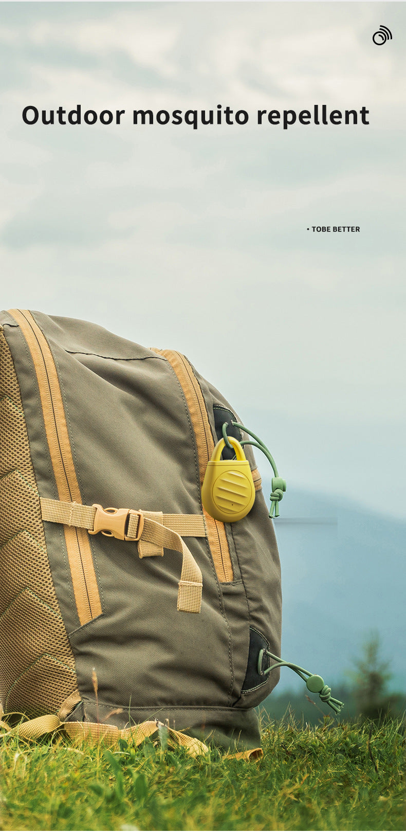 2 Pcs Black Portable Ultrasonic Pest Repeller - Rechargeable Mosquito & Bird Repellent Device | 3-Mode for Indoor, Outdoor & Camping